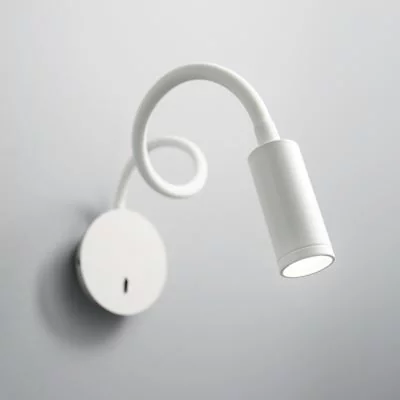 Reading light by the bed and on the wall