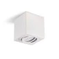 Mobile Preview: Würfelförmiger Deckenspot mit weißen Lampengehäuse