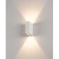 Mobile Preview: Eckige LED Wandlampe Quad nach oben und unten strahlend in Weiß