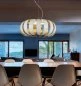 Preview: Designer Esstisch LED Pendelleuchte Geo Ø:60cm in Weiß/Blattgold