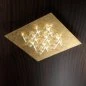 Preview: Angular LED ceiling light in leaf gold with triangular transparent glasses