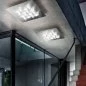 Preview: Cristalli LED ceiling lamp in Inox with rectangular milky glasses