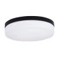 Preview: Round ceiling lamp with black housing and milky glass cover