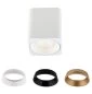 Preview: Moderner LED Deckenstrahler mit Ring in weiß-schwarz-gold