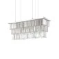 Preview: Lange Esstisch Kristall Pendelleuchte Martinez von Ideal Lux L:83cm Preview: Lange Esstisch Kristall Pendelleuchte Martinez von Ideal Lux L:83cm