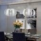 Preview: Floral dining table LED pendant light Geo Ø:40cm in white/leaf silver