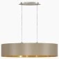 Mobile Preview: Dining table pendant lamp Maserlo taupe gold L:100cm