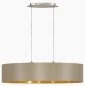 Preview: Dining table pendant lamp Maserlo taupe gold L:100cm