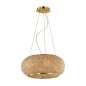 Preview: Golden pendant light Pasha with crystal pearls