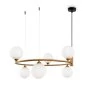 Preview: Golden glass sphere ring pendant light with 6 glass spheres