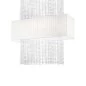 Preview: Square crystal pendant lamp with white lampshade