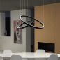 Preview: Two black ring pendant lights above the table Ø: 75cm and Ø: 50cm
