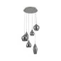 Mobile Preview: Smoked glass hanging lamp Soft 6-flames