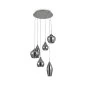 Preview: Smoked glass hanging lamp Soft 6-flames