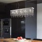 Preview: Long dining table pendant crystal light Giada Clear