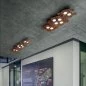Mobile Preview: Three Puzzle LED lamps on the ceiling, color: brown oxidized