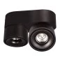 Preview: Tiltable LED ceiling spotlight in black with 2 spotlights