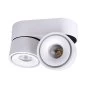 Preview: White 2-flame LED ceiling spotlight - dimmable