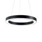 Preview: Schwarze ringförmige LED Pendelleuchte Oracle Ø:70cm