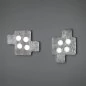 Preview: Two Puzzle LED lamps on the wall in silver leaf