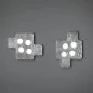 Preview: Zwei Puzzle LED Lampen an der Wand in Blattsilber