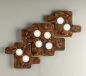 Mobile Preview: hree Puzzle LED lamps on the wall, color: oxidized brown