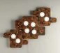 Preview: hree Puzzle LED lamps on the wall, color: oxidized brown