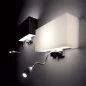 Preview: Wall lamp with black or white square lampshade and LED reading lamp on