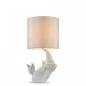 Preview: Moderne Schirm Tischlampe Nashorn von Maytoni in weiß eingeschaltet