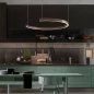 Preview: Dining table pendant lamp Hug in bronze brushed Ø:120cm up/down Preview: Dining table pendant lamp Hug in bronze brushed Ø:120cm up/down