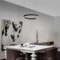 Mobile Preview: Kitchen table LED pendant lamp Hug in black Ø:40cm