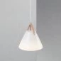 Preview: Glass pendant lamp Strap 27 leather suspension in brown