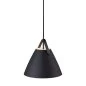 Preview: Pendant lamp Strap 27 black leather suspension in black