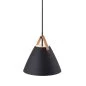 Preview: Pendant lamp Strap 27 black leather suspension in brown
