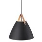 Preview: Pendant lamp Strap 36 black leather suspension in brown