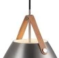 Mobile Preview: Pendant lamp Strap 36 brushed steel leather suspension in brown