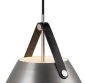 Mobile Preview: Pendant lamp Strap 36 brushed steel leather suspension in black