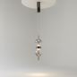 Preview: Black pendant lamp with 2 glass balls hanging on a thin steel cable