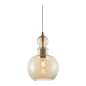 Preview: Glass ball pendant lamp with yellow tinted lampshade