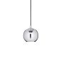 Preview: Ball pendant lamp with silver lampshade and black fabric cable