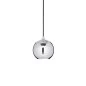 Mobile Preview: Ball pendant lamp with silver lampshade and black fabric cable