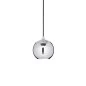 Preview: Ball pendant lamp with silver lampshade and black fabric cable