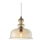 Mobile Preview: Glass pendant lamp with round lampshade tinted in yellow
