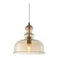 Preview: Glass pendant lamp with round lampshade tinted in yellow