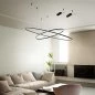 Mobile Preview: Two black ring pendant lights above the couch table
