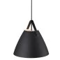 Mobile Preview: Pendant lamp Strap 36 black leather suspension in black