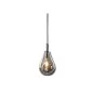 Preview: Drop-shaped glass pendant lamp in black-gray