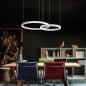 Mobile Preview: Dining table pendant lamp Loop 2 rings in white S75-S50