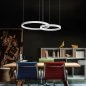 Preview: Dining table pendant lamp Loop 2 rings in white S75-S50