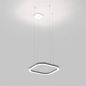 Preview: Square ring pendant lamp 76x76cm in silver with suspension lateral